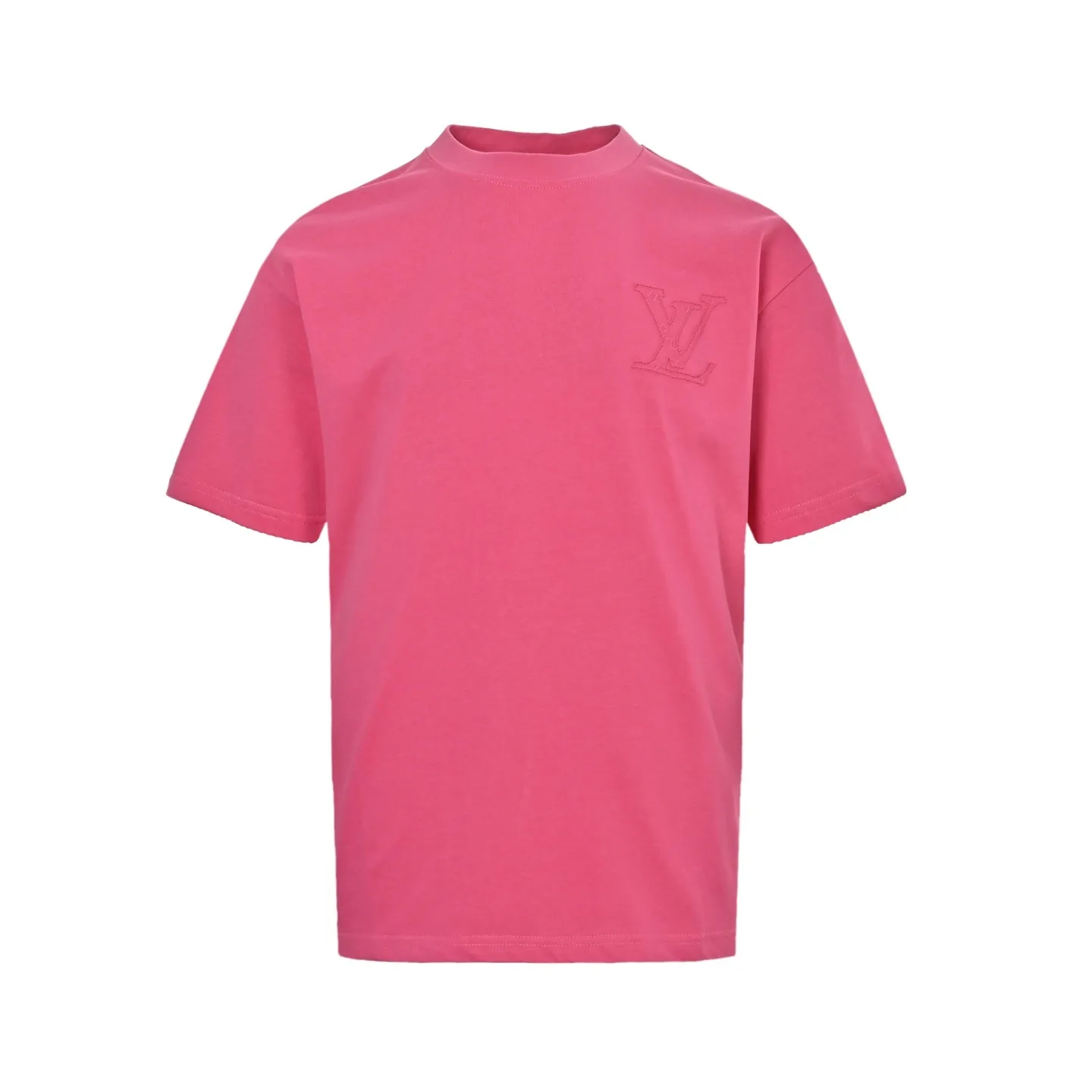 Louis Vuitton/Louis Vuitton 26ss short sleeves with dark logo embroidery on the front and back